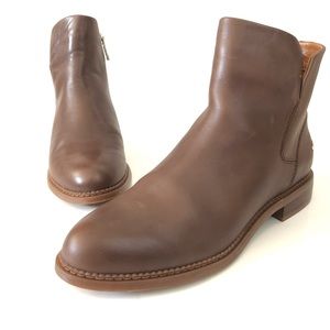 Franco Sarto Happy Ankle Boot, Brown Leather, Size 7.5